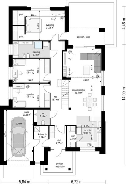 План 1 этажа дома CIH-1259-22 План 1 этажа дома CIH-1259-22