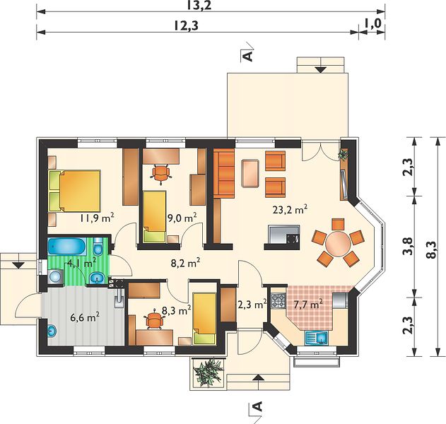 План 1 этажа дома CAD-4193-94 План 1 этажа дома CAD-4193-94