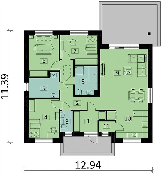 План 1 этажа дома FFB-8624-94 План 1 этажа дома FFB-8624-94