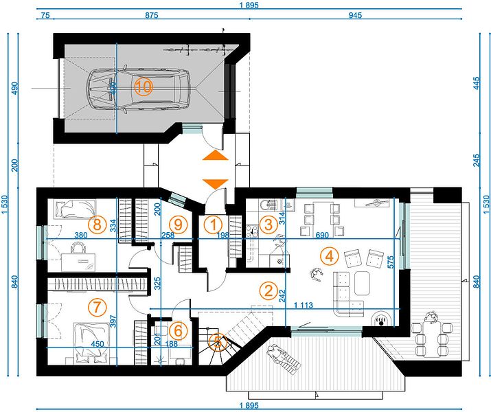 План 1 этажа дома EIH-3551-16 План 1 этажа дома EIH-3551-16