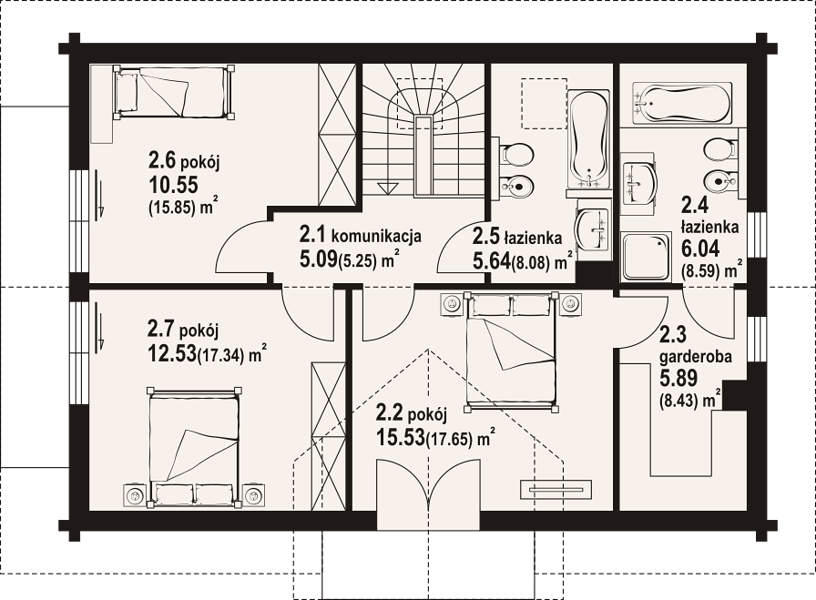 План 2 этажа дома HBB-1115-62 План 2 этажа дома HBB-1115-62