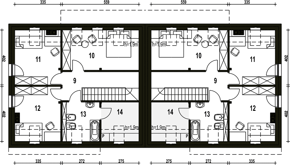 План 2 этажа дома IDE-3691-19 План 2 этажа дома IDE-3691-19
