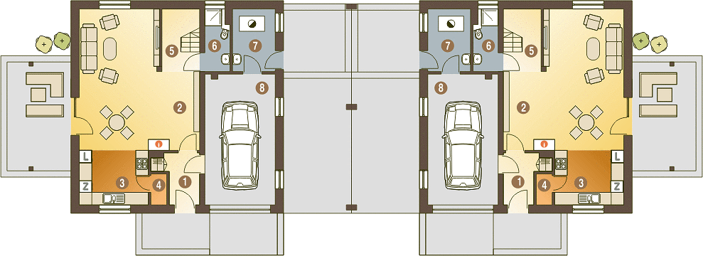 План 1 этажа дома HDI-1856-84 План 1 этажа дома HDI-1856-84