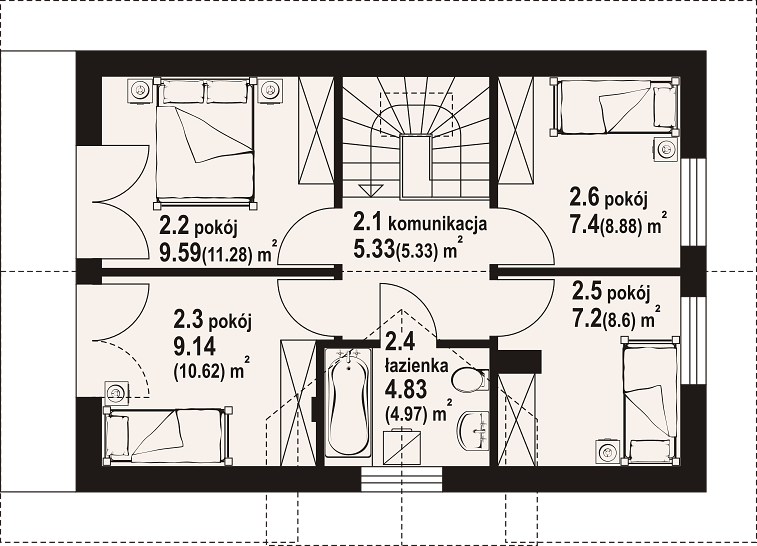 План 2 этажа дома FEH-3384-49 План 2 этажа дома FEH-3384-49