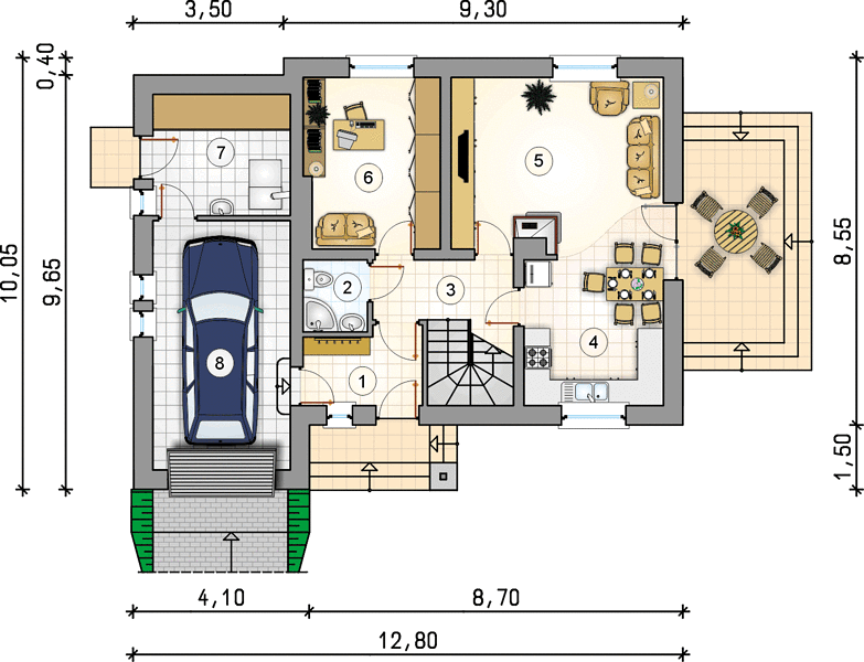 План 1 этажа дома IDH-8685-68 План 1 этажа дома IDH-8685-68