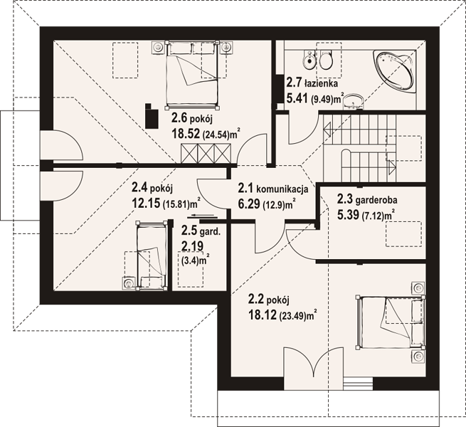 План 2 этажа дома HGD-2248-13 План 2 этажа дома HGD-2248-13